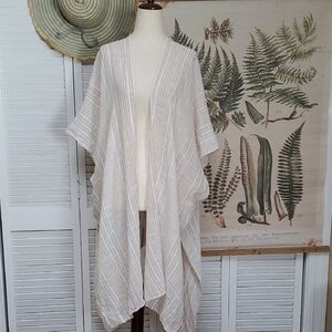 American Eagle Outfitters Beige and White Striped Swim Coverup